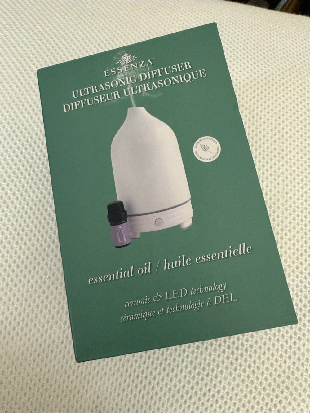 Essenza White Ultrasonic Diffuser - Ceramic & LED